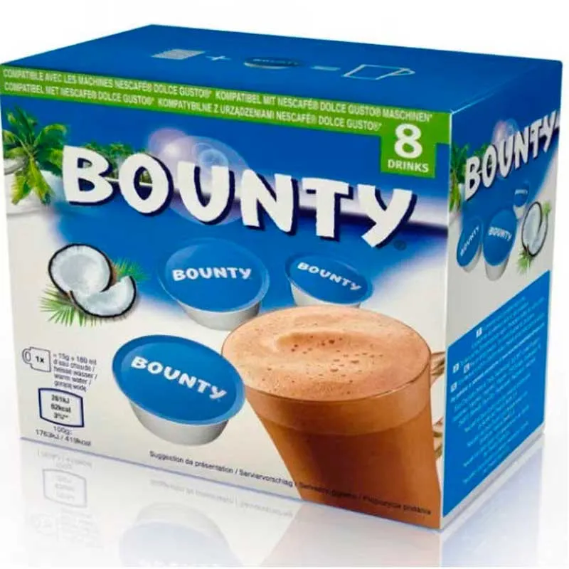 Bounty Chocolate 8 cápsulas compatibles con Dolce Gusto 120 gr