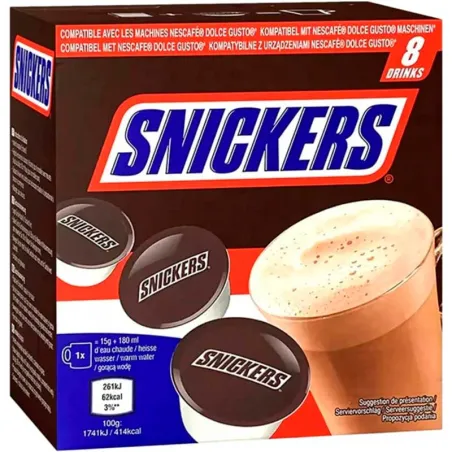 Snickers Chocolate 8 cápsulas compatibles con Dolce Gusto 120 gr