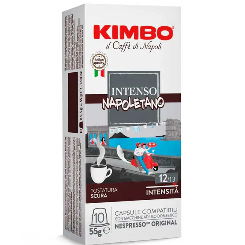 Kimbo Intenso Napoletano Intensidad 13 compatibles con Nespresso  10 cápsulas de café