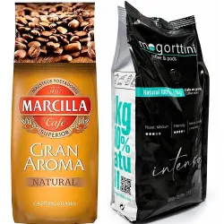 Gran Aroma Natural y Mogorttini Intenso 2 kilos de café en grano