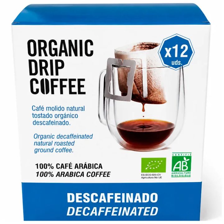 Organic Drep Coffee descafeinado 12 servicios 100% Arabica