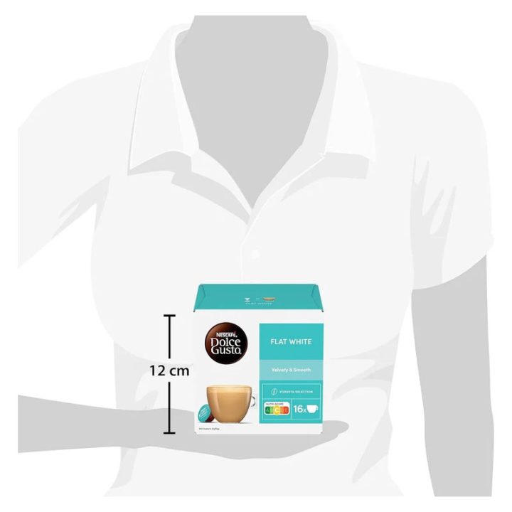 Tamaño de la caja Flat White Dolce Gusto 12 cm