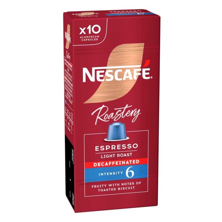 Caja de 10 capsulas Nescafe Roastery Espresso Descafeinado intensidad 6 compatibles Nespresso