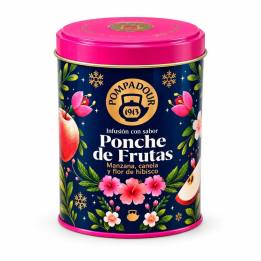 Pompadour Ponche de Frutas: infusión de manzana, canela y flor de hibisco, 15 pirámides (37,5 g)