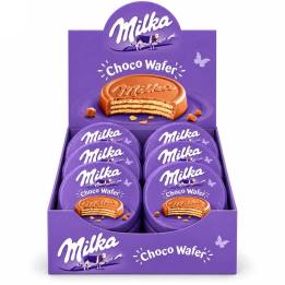 Galletas Milka Choco Wafer para el café, caja de 30 unidades de 30 g