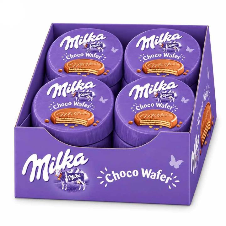 Galletas Milka Choco Wafer para el café, caja de 30 unidades de 30 g
