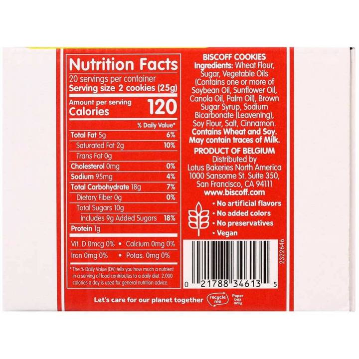 Galletas Lotus Biscoff para el café, caja de 20 paquetes de 2 galletas (500 g)