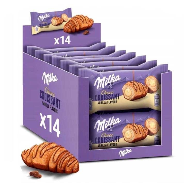Croissant Milka blanco para el café, caja de 20 unidades de 50 g
