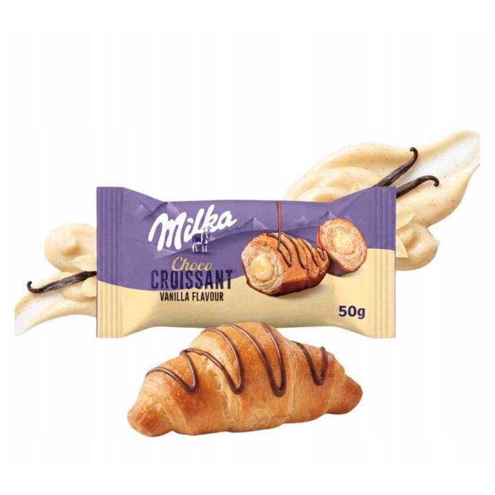 Croissant Milka blanco para el café, caja de 20 unidades de 50 g