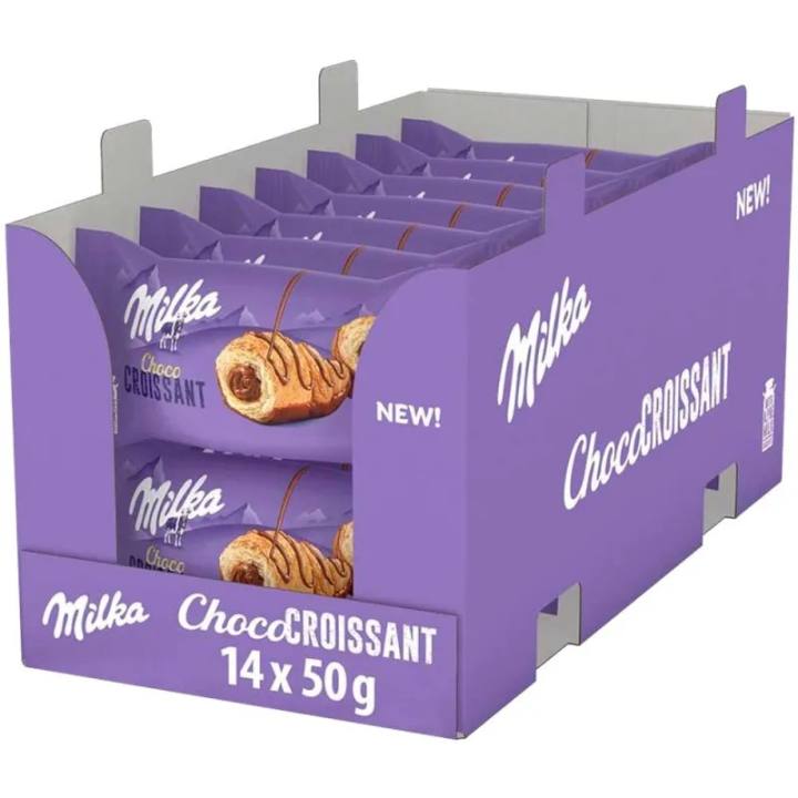 Choco Croissant Milka para el café, caja de 20 unidades de 50 g