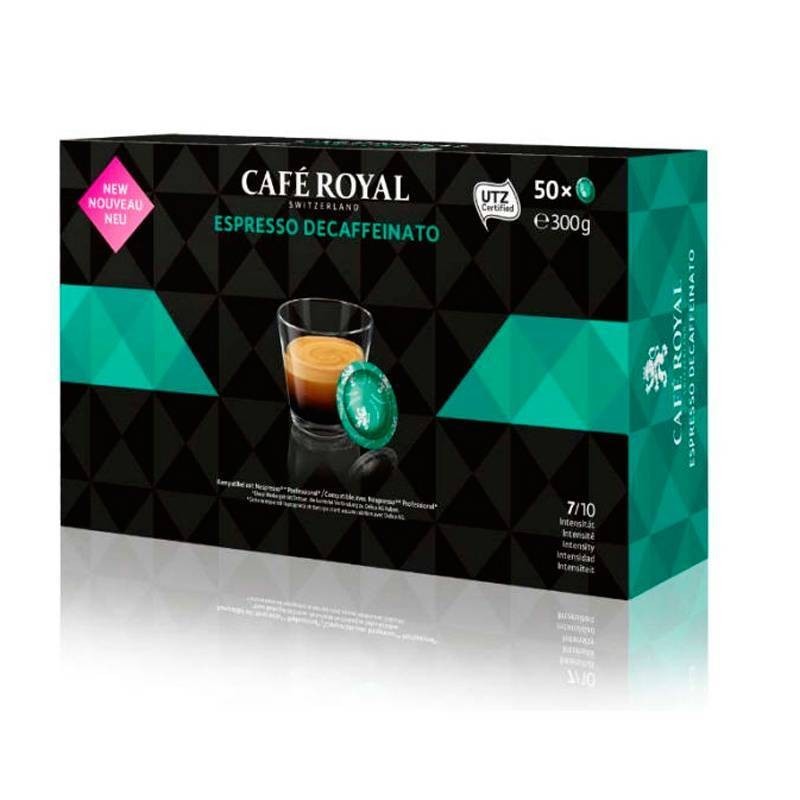 Escrutinio Levántate profesional DESCAFEINADO Café Royal, 50 cápsulas compatibles NESPRESSO PRO