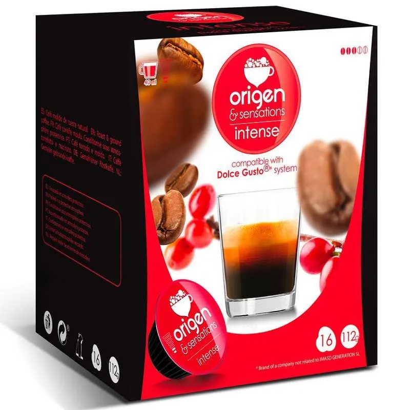 INTENSO, 16 cápsulas ORIGEN Sensations compatibles Dolce Gusto