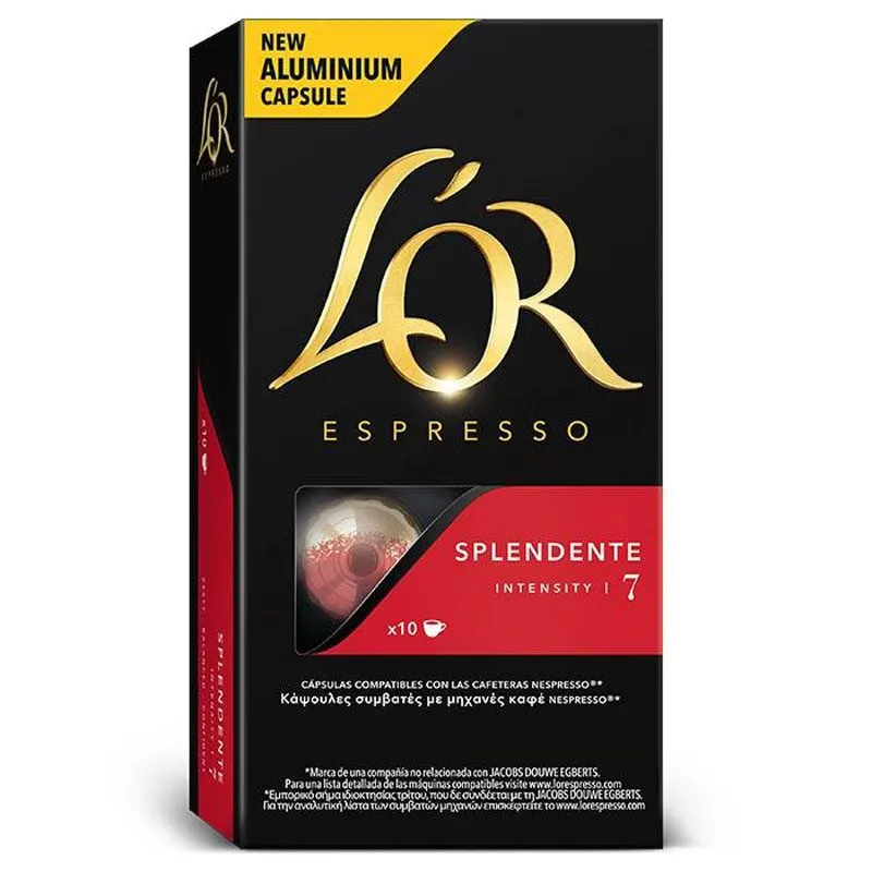 SPLENDENTE L'OR, 10 capsulas aluminio compatibles NESPRESSO