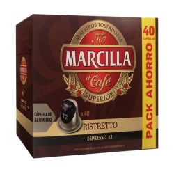 Ristretto Marcilla , 40 cápsulas de aluminio compatibles con Nespresso