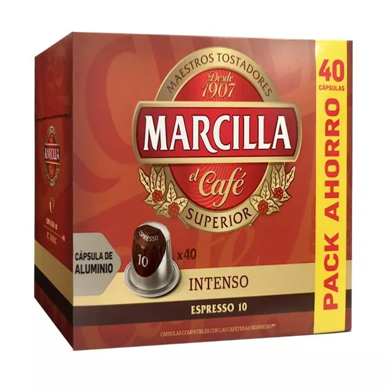 Intenso, 40 Cápsulas aluminio Marcilla compatible Nespresso®
