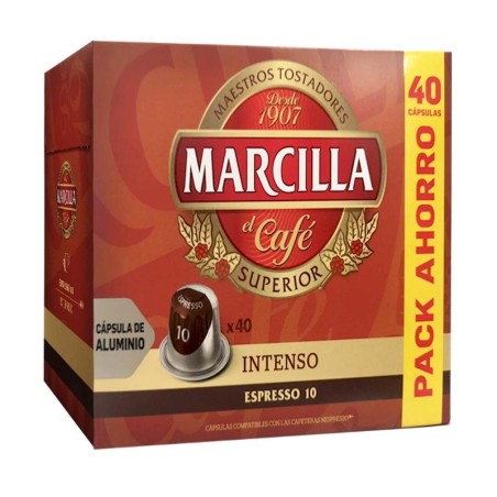 Intenso, 40 Cápsulas aluminio Marcilla compatible Nespresso®