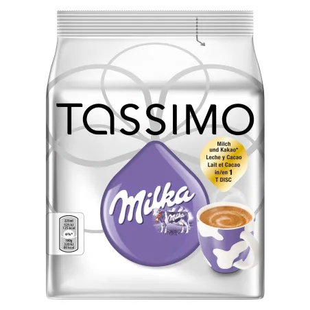 Chocolate Milka en cápsulas 8 Tdisc para el sistema de capsulas Tassimo 8x30 gr. Chocolate Milka en cápsulas 8 Tdisc para el sistema de capsulas Tassimo 8x30 gr.