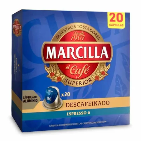 Espresso Descafeinado Marcilla 20 Cápsulas de aluminio Espresso Descafeinado Marcilla 20 Cápsulas de aluminio