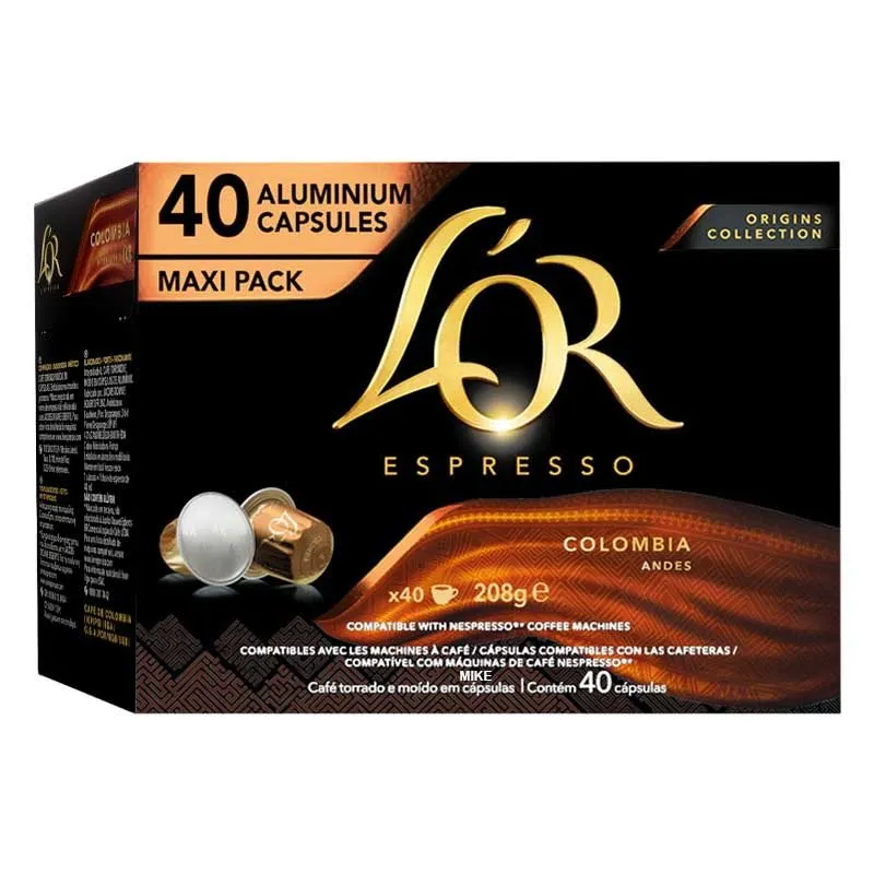 Colombia Andes L'OR Origins Collection, 40 Cápsulas Maxi Pack compatibles Nespresso® Colombia Andes L'OR Origins Collection, 40 Cápsulas Maxi Pack compatibles Nespresso®