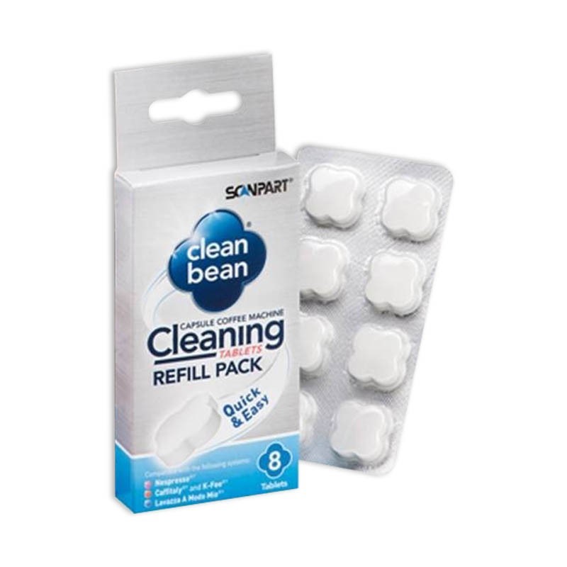 Scanpart  8 Tabletas Limpiadoras (Descalcificador) Para usar con el portacápsulas CleanBean