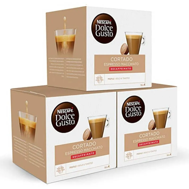 Café Cortado Descafeinado Pack 48 cápsulas Dolce Gusto Café Cortado Descafeinado Pack 48 cápsulas Dolce Gusto