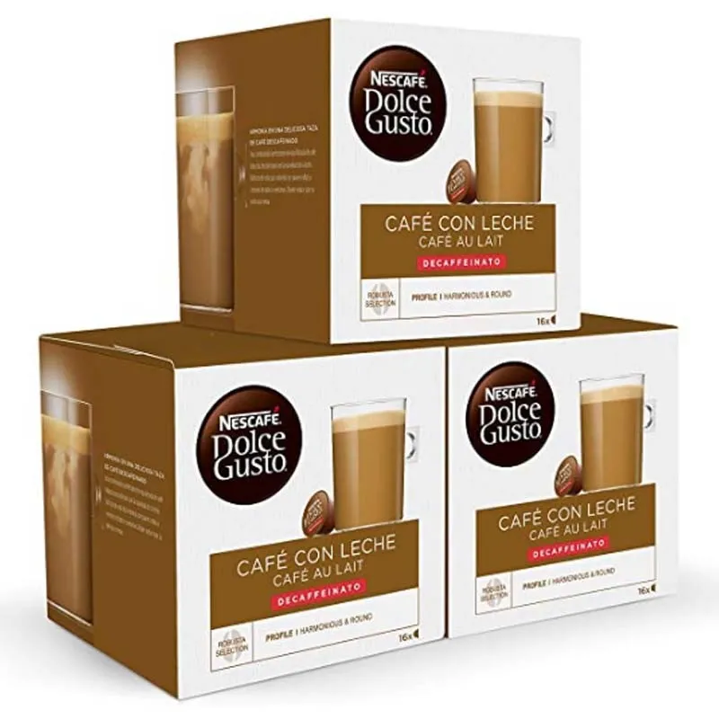 Capsulas Compatibles Dolce Gusto Cafe Con Leche Descafeinado