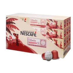 Colombia Descafeinado Nescafé. 120 cápsulas de Aluminio (12 tubos de 10 cafés)  Formato ahorro
