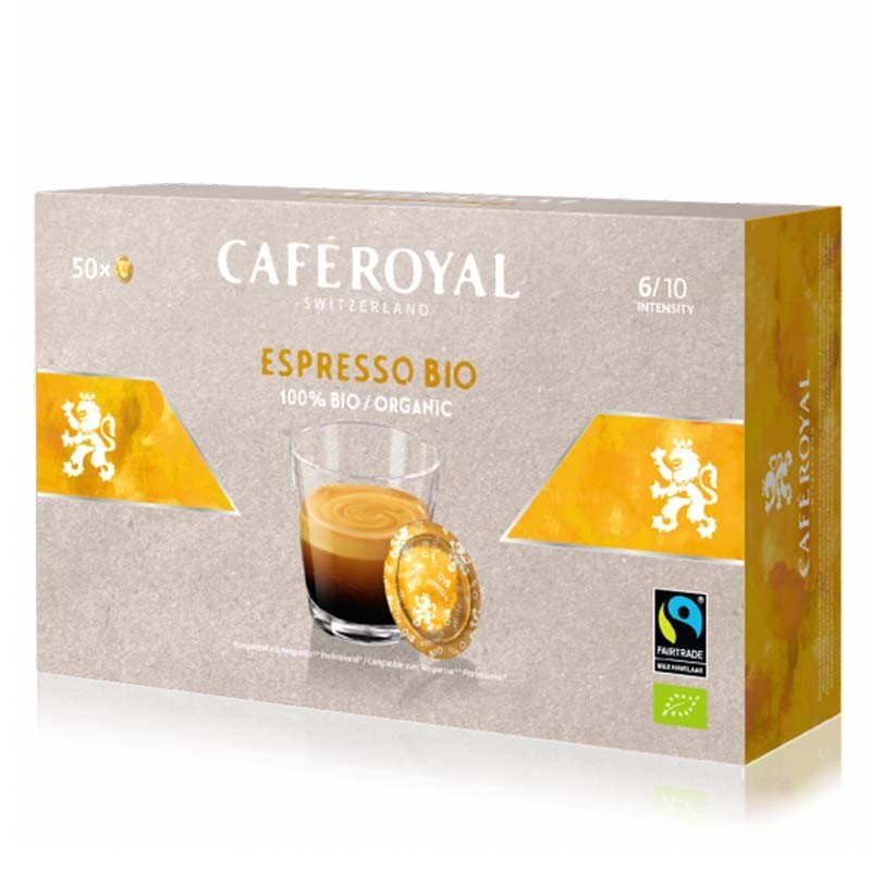 represa el estudio bruja Espresso Bio Café Royal, 50 cápsulas compatibles NESPRESSO PRO