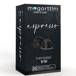 Espresso Mogorttini, 20 cápsulas aluminio . Compatibles con Nespresso.