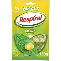 Respiral caramelos Limón Mentol, 150 gramos Halls