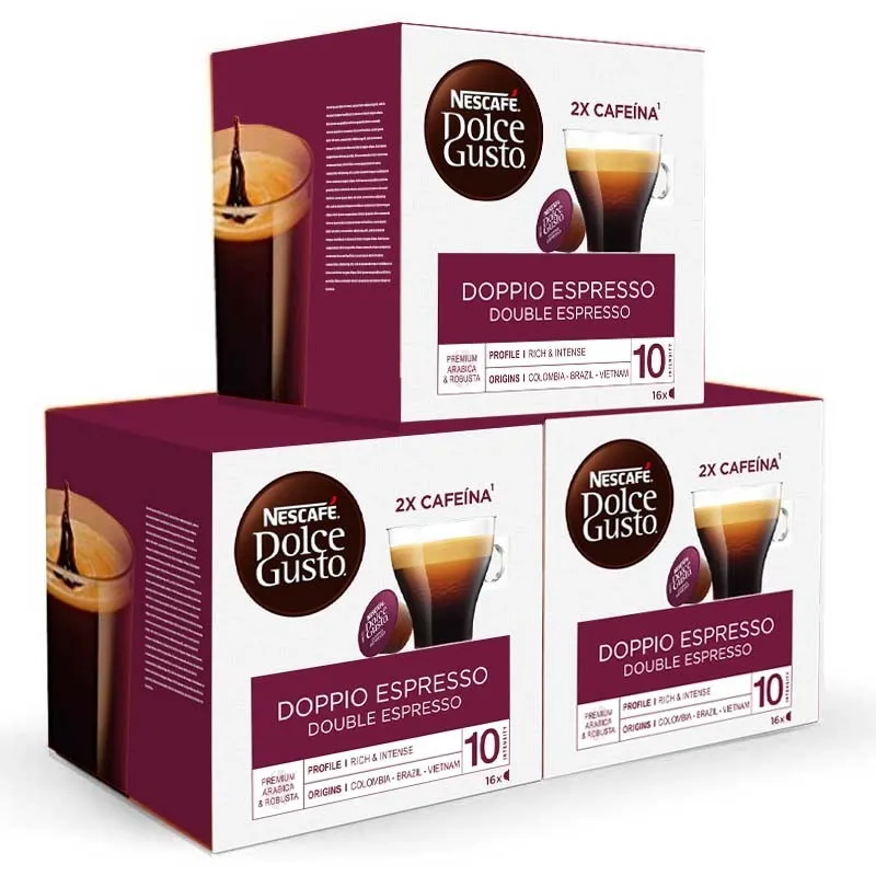 Doppio Espresso  Dolce Gusto 3 cajas de 16 unidades Vietnam y Sudamerica