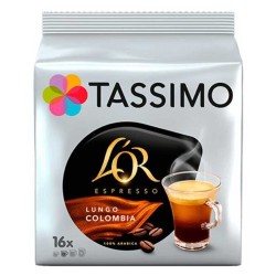 LOr Espresso Colombia Lungo, 16 cápsulas de café Tassimo