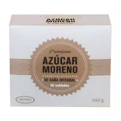 Azúcar Moreno de caña integral, 50 sobres monodosis.