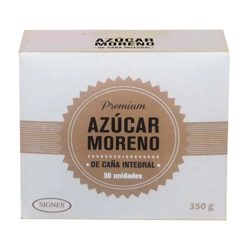 Azúcar Moreno de caña integral, 50 sobres monodosis. Azúcar Moreno de caña integral, 50 sobres monodosis.