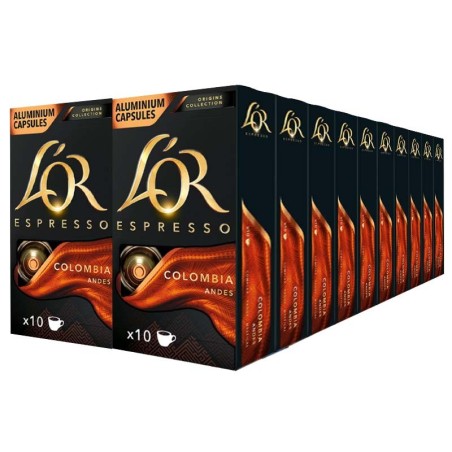 Colombia L'or 20 cajas compatible Nespresso 200 cápsulas