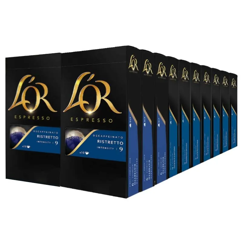 Ristretto Descafeinado L'or 20 cajas compatible Nespresso 200 cápsulas Ristretto Descafeinado L'or 20 cajas compatible Nespresso 200 cápsulas