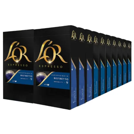 Ristretto Descafeinado L'or 20 cajas compatible Nespresso 200 cápsulas Ristretto Descafeinado L'or 20 cajas compatible Nespresso 200 cápsulas