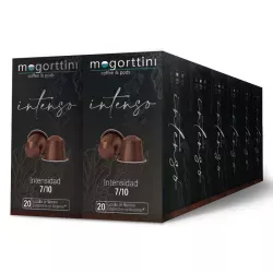 Café Intenso 12 cajas Mogorttini. 240 Cápsulas compatibles Nespresso, en aluminio