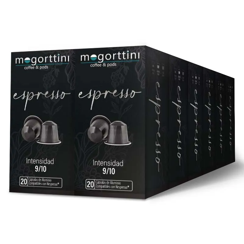 Espresso 12 cajas Mogorttini de 20 cápsulas aluminio . Compatibles con Nespresso. Espresso 12 cajas Mogorttini de 20 cápsulas aluminio . Compatibles con Nespresso.
