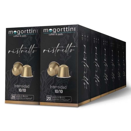 Ristretto 12 cajas  Mogorttini. 240 Cápsulas de aluminio compatibles con Nespresso