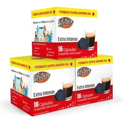 Extra Intenso 3 cajas de 16 capsulas compatibles Dolce Gusto