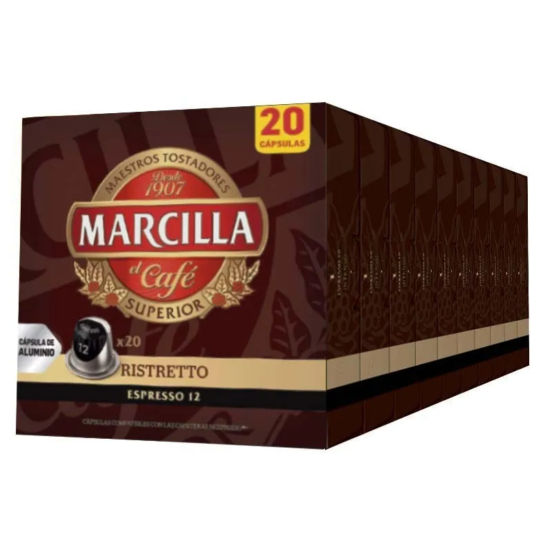 Ristretto Marcilla 10 cajas de 20 cápsulas compatibles Nespresso