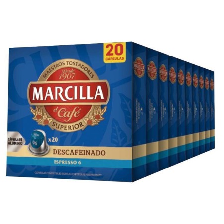Descafeinado Marcilla 10 cajas de 20 cápsulas compatibles Nespresso