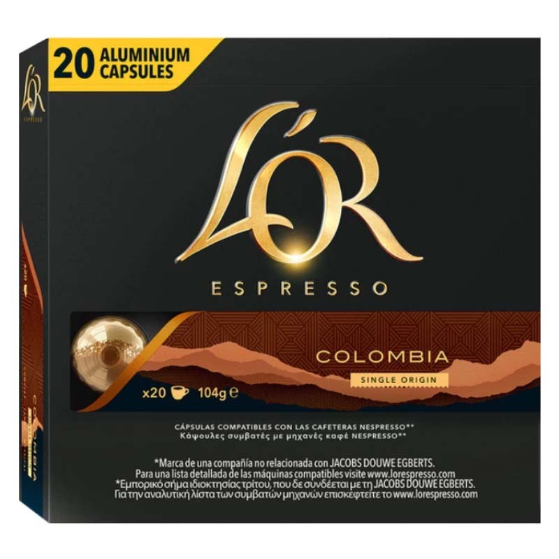 Colombia Andes L'OR 20 cápsulas compatibles Nespresso