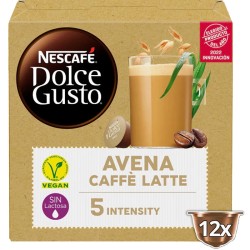 Oat Caffè Latte sin Lactosa, bebida de Avena 12 Cápsulas Nescafé Dolce Gusto ideal para VEGANOS