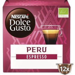 Origen Perú espresso, 12 cápsulas Orgánicas y Ecológicas Dolce Gusto