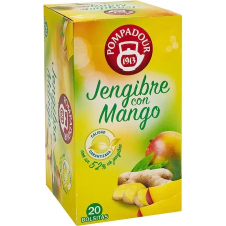 Jengibre con Mango , 20 bolsitas Pompadour Jengibre con Mango , 20 bolsitas Pompadour