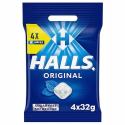 Halls Original, caramelos sabor Mentol y Eucalipto 4 x 32 gramos