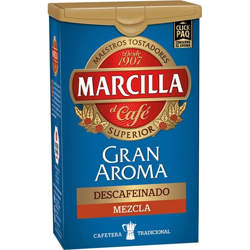 Marcilla molido Gran Aroma descafeinado mezcla, 200 gramos Marcilla molido Gran Aroma descafeinado mezcla, 200 gramos