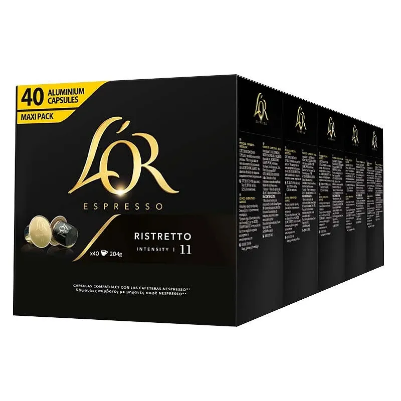 Ristretto L'or 200 cápsulas compatible Nespresso 5 Cajas de 40 Ristretto L'or 200 cápsulas compatible Nespresso 5 Cajas de 40